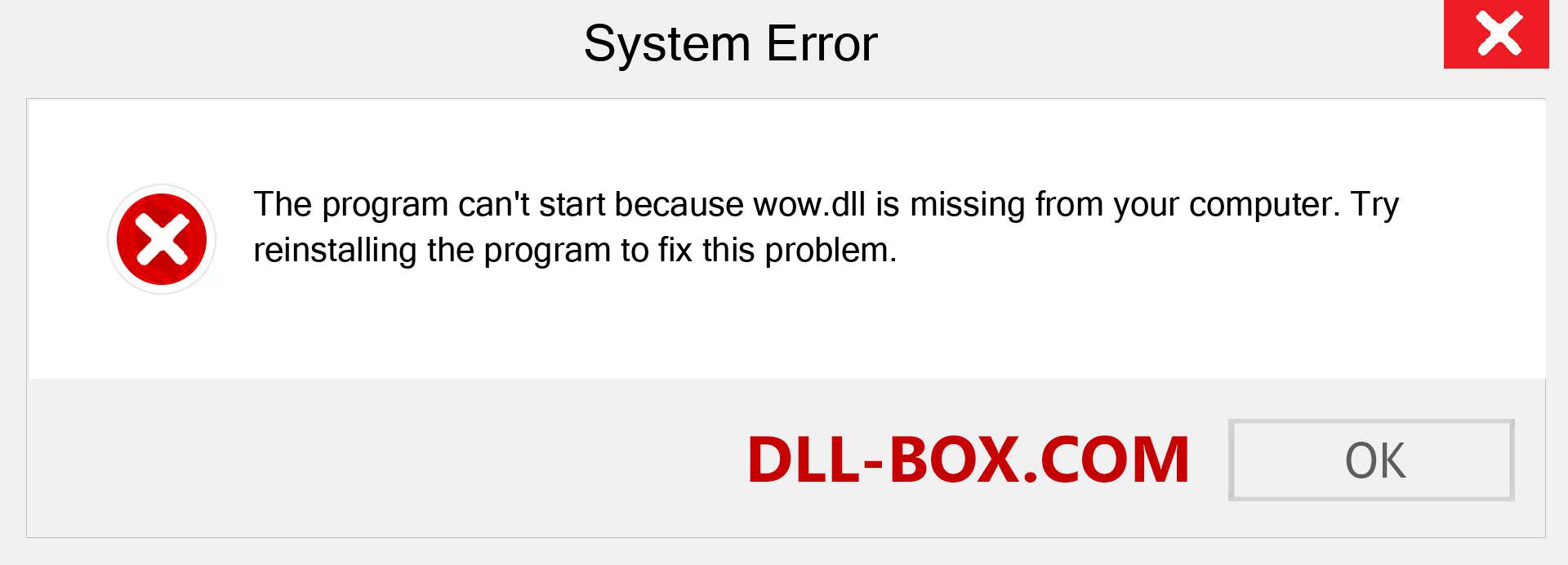  wow.dll file is missing?. Download for Windows 7, 8, 10 - Fix  wow dll Missing Error on Windows, photos, images